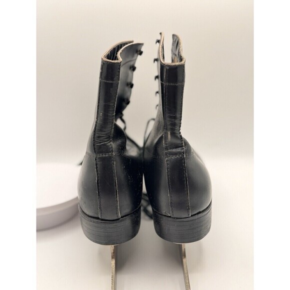 Vintage Areflyte Antique Men’s Black Leather Ice Skates Size 11 2/3 - Picture 8 of 16